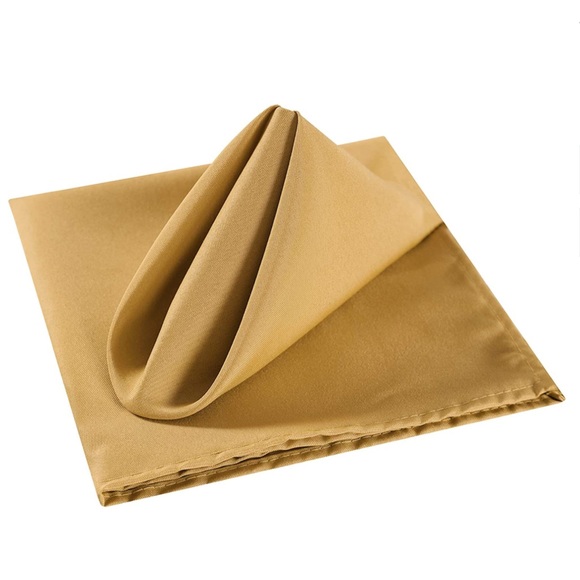NEW Gold Napkins Fabric Cloth Napkins NEW Set of 6 - Picture 1 of 4